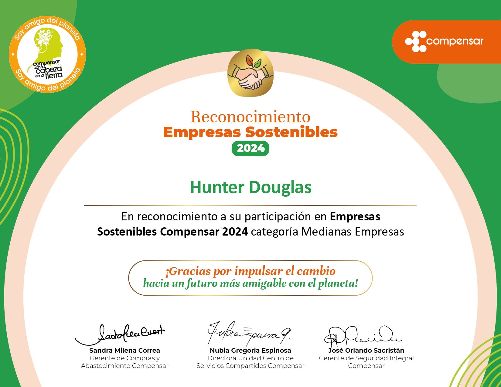 Diploma Empresas Sostenibles Hunter Douglas page 0001